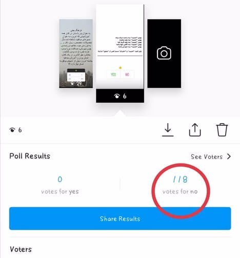 Instagram Story Vote Poll Option 2 (Right Red Option)